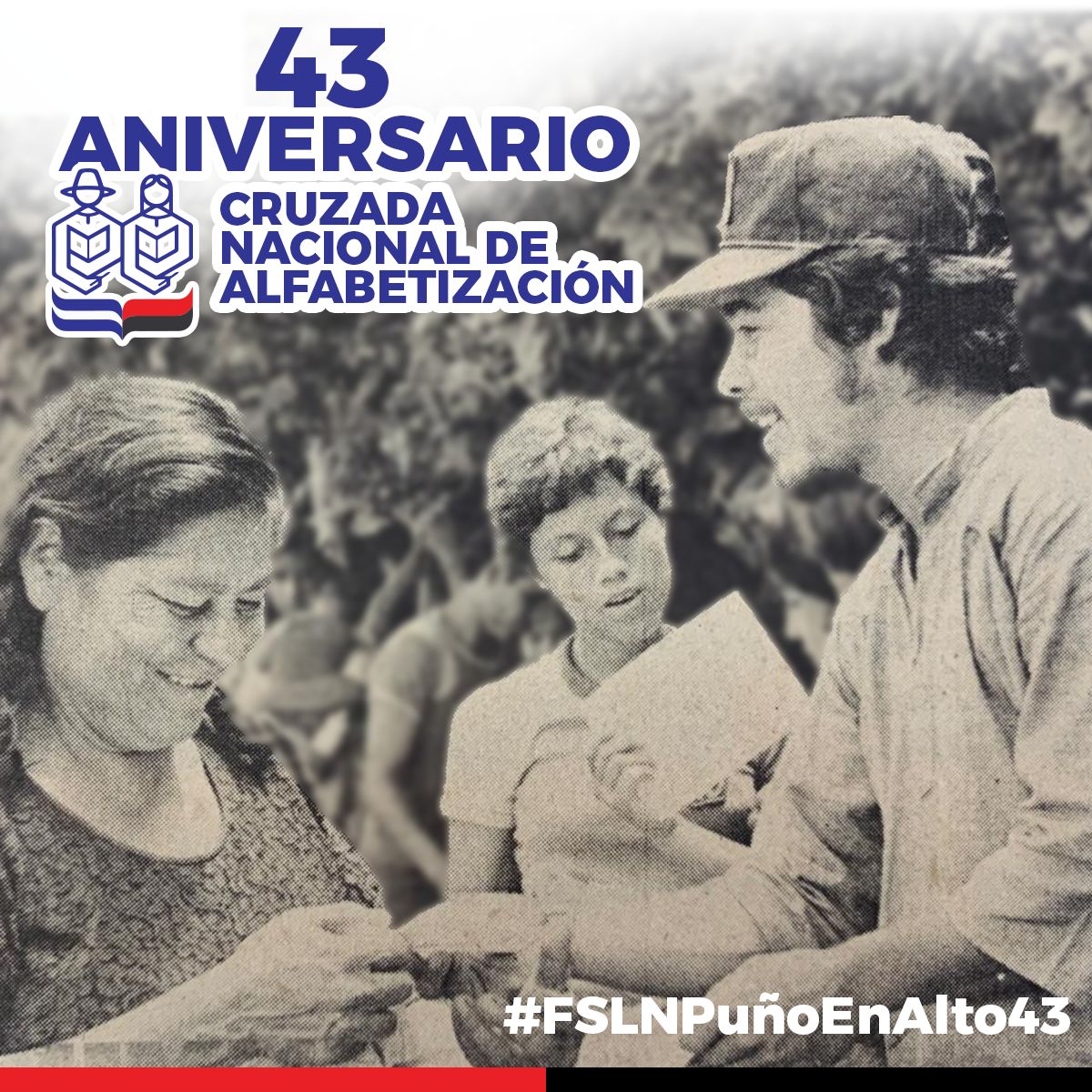 #23Marzo

Celebramos el 43 Aniversario de la Crazada Nacional de Alfabetizacion en Nuestra #Nicaragua  y seguimos siempre mas Alla
#FSLNPuñoEnAlto43
#TropaSandinista
@FcoRosales78 @jbrisol @JDOSNICA @corpav_m @maritalr19 @somarriba1979 @Frances_Rivera2 @Joel190779 @LuisaOr91