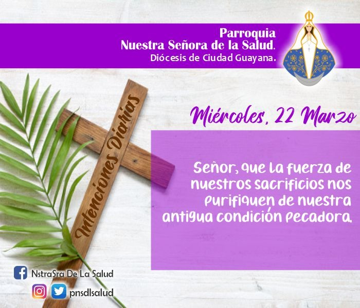 PNSDLSALUD's tweet photo. 📅 Miércoles 22 de Marzo del 2023.

#IntencionesdeMarzo #22deMarzo #pnsdlsalud #Diocesisdeciudadguayana https://t.co/7jhDYoGEJ3