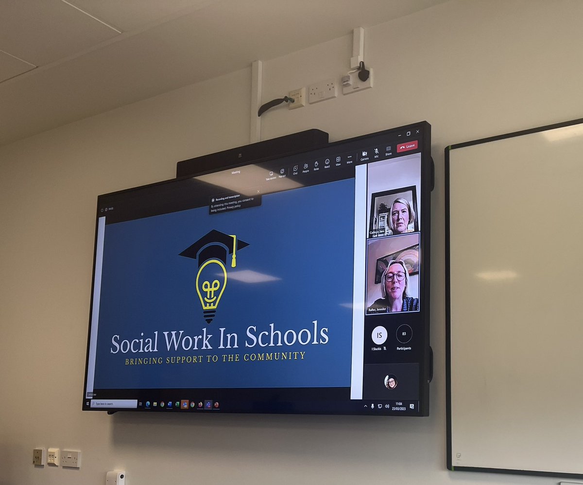 Food for thought in todays Trainee PE session watching @JennyRafter  @ProsperaTedam @helfrank  and co share their expertise on the huge benefits of Social Work in Schools & the crucial learning available for SW students #SocialWorkWeek2023 #socialworkinschools