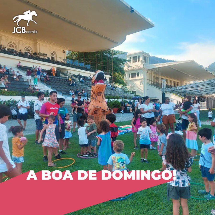JockeyClubBR's tweet photo. A boa de domingo? #VemProJockeyBR com a criançada!
Dia 26/03 tem recreação gratuita da #Animasom no gramado da Tribuna Social! ✨💙
As corridas começam a partir das 14h - venha com sua família e amigos para uma tarde divertida ao ar livre aqui no hipódromo. https://t.co/NS4nNTteNt
