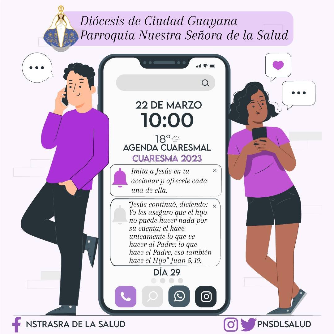 PNSDLSALUD's tweet photo. Compromiso del Vigesimonoveno día de la Cuaresma. 
"Imita a Jesús en tu accionar y ofrécele cada una de ella." https://t.co/NwLVCJW0bc
