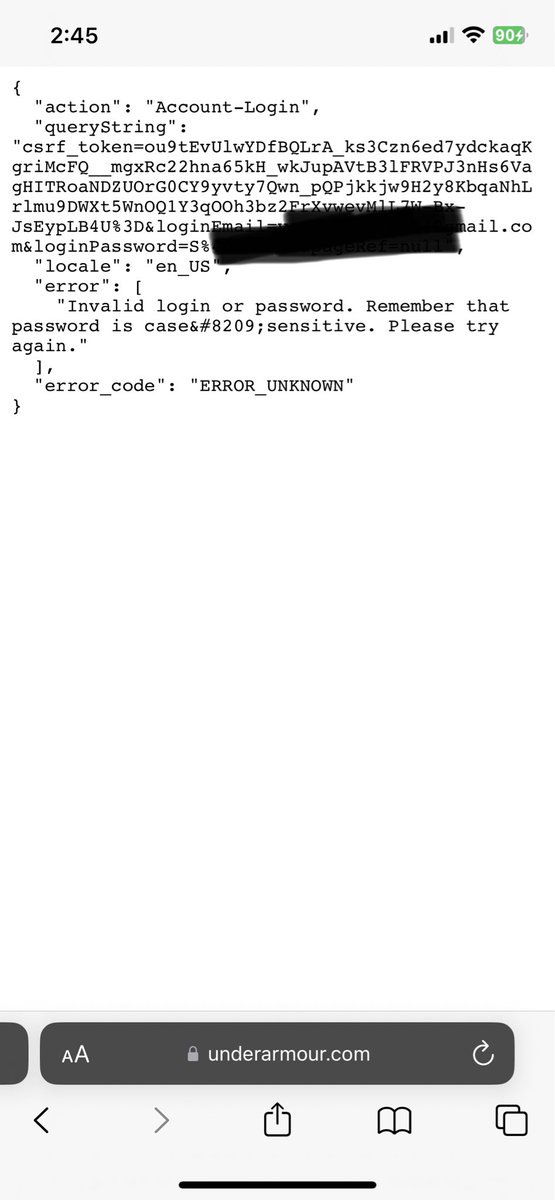 vamshyb's tweet photo. @UnderArmour you are using the password credential openly.
Are you up for a security breach ?
#security #databreach #Hacking https://t.co/wsFUrKI9b8