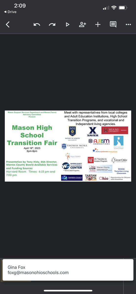 Mark your calendars!!!   Join us for our first Post-Secondary Transition Fair!@MasonSchools <a href="/bobby__dodd/">Bobby Dodd</a> <a href="/rompiesb/">Brandon Rompies</a> <a href="/jodylbergman/">JodyLBergman</a>