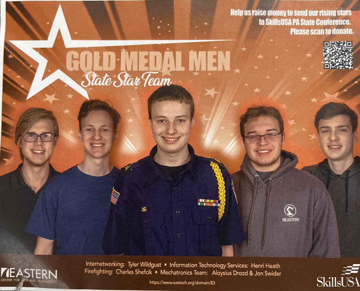 eastechrobotics's tweet image. Come support our Skills USA Mechatronics State competitors from the Eastern Robotics program. Jon Swider from @ArchbishopWood & Al Drozd from @JTownSD