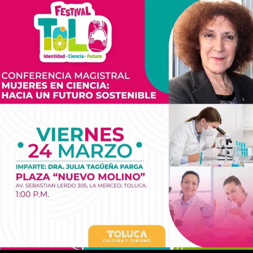 TinocoGRogelio's tweet photo. #Cultura

Conferencia “#MujeresEnLaCiencia: hacia un futuro sostenible”, Julia Tagüeña P. Plaza. “Nuevo Molino” #Toluca marzo 24, 13:00🕐
Transmisión @SEB_Edomex
https://t.co/oMG6AcK1jv

@TolucaGob @RaymundoMC 
@Turismo_Toluca @cultura_tol @Jorge_Fuentes1 
@ivetiga @rosariorogel https://t.co/cFkDf2mN7E