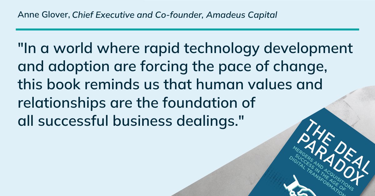 "Human values [...] are the foundation of all successful business dealings".

Grab your copy of 'The #DealParadox' by <a href="/MDriessen_EY/">Michel Driessen</a>, <a href="/annafaelten/">Anna Faelten</a> &amp; <a href="/scottmoeller/">Prof Scott Moeller</a> to explore what successful #dealmaking looks like in the age of #DigitalTransformation: bit.ly/3Z4KR29