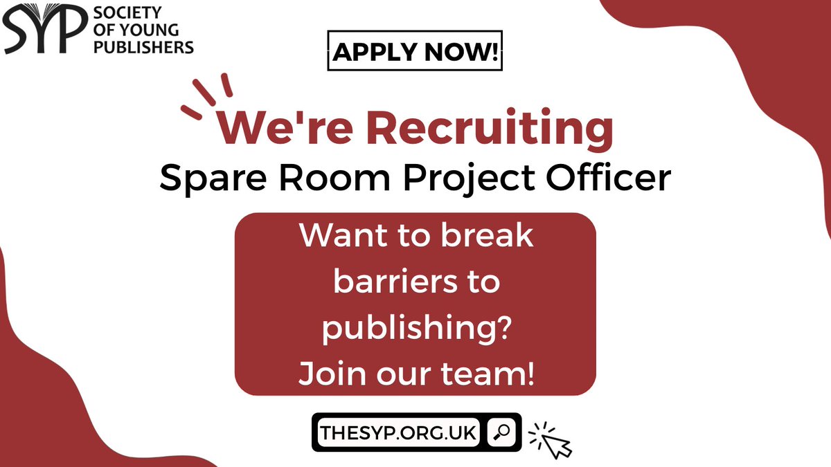 SYP_UK's tweet photo. SYP UK is looking for its first ever Spare Room Project Officer! If you’re looking to break into publishing or unlock new doors into the industry, this may just be the role for you! Apply now at: https://t.co/MNIRhFzsgx https://t.co/wSmWEgXiNJ