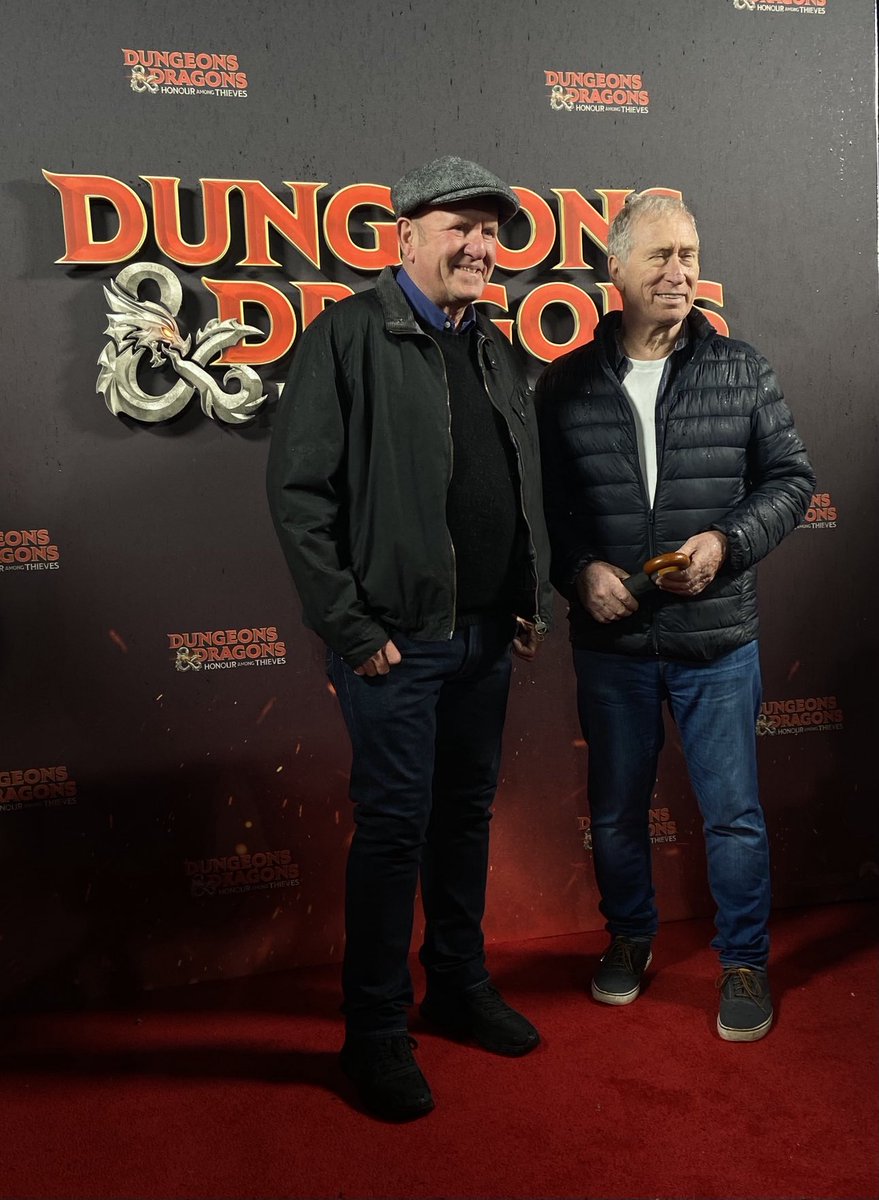 ian_livingstone's tweet image. Thrilled to be at the Dungeons &amp;amp; Dragons premiere with Steve Jackson. Hard to believe we launched the game in the UK in 1975! #dndmovie