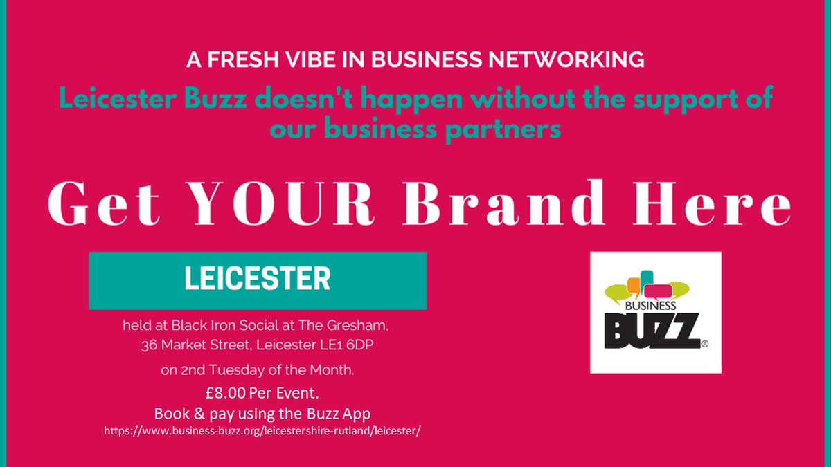 Coolgoldfish Designs (@coolgoldfishd) on Twitter photo #Leicester Businesses - #LeicesterBuzz from <a href="/BizBuzzLeics/">Business Buzz Leicestershire & Rutland</a>
is looking for event sponsors!
There are numerous benefits to this inc. promotions for your business, free event places & Buzz Plus amongst many others - Interested?
Click the link for more info: business-buzz.org/leicestershire… #Leicester Businesses - #LeicesterBuzz from <a href="/BizBuzzLeics/">Business Buzz Leicestershire & Rutland</a>
is looking for event sponsors!
There are numerous benefits to this inc. promotions for your business, free event places & Buzz Plus amongst many others - Interested?
Click the link for more info: business-buzz.org/leicestershire…