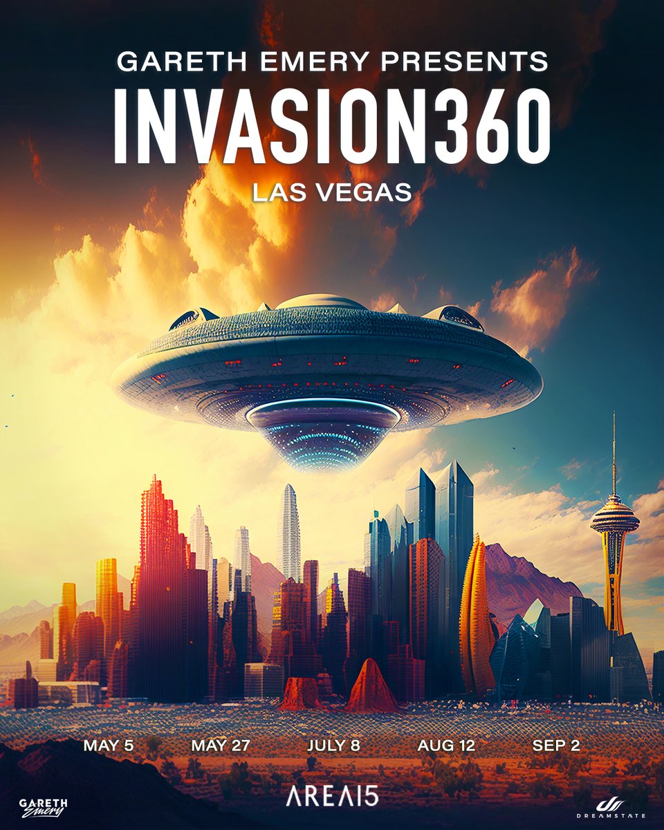 DreamstateUSA's tweet photo. An immersive experience awaits at @AREA15official as @garethemery brings you #INVASION360 -- a one-of-a-kind Las Vegas residency that will take place across various venues at AREA15!✨🌌 

Tickets On Sale NOW → https://t.co/woR7QSKULF 🔊⚡️ https://t.co/ZsLyOIG3Fk