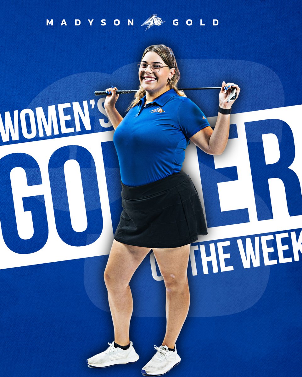 BigSouthSports's tweet photo. She claimed Medalist honors at the rain-shortened Low Country Intercollegiate with a 4-over 148 becoming Asheville’s first-ever individual tournament winner.

@UNCAvlWGolf's Madyson Gold is the #BigSouthGolf⛳️ Women's Golfer of the Week! https://t.co/GraO3ovP3p