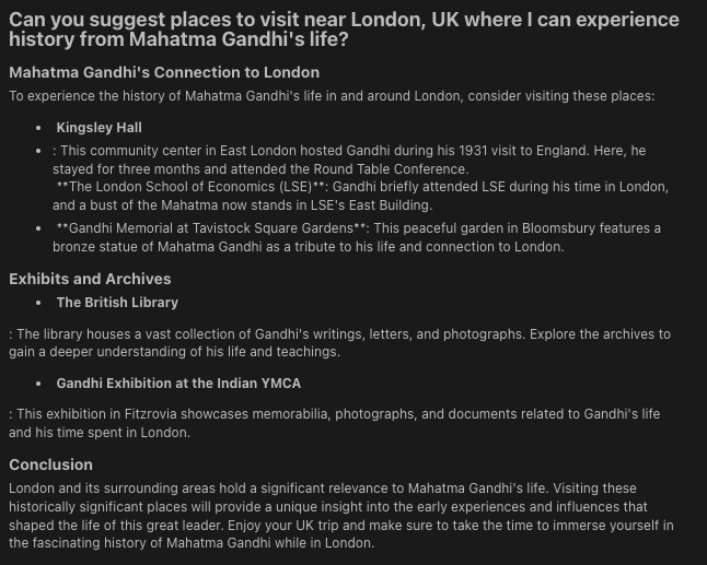 utter_rahul's tweet image. Google Bard says Mahatma Gandhi never visited UK. 
Same prompt given to ChatGPT4 via lex.page give correct output. 
@Google #HeyGoogle @sundarpichai @OpenAI #chatgpt4