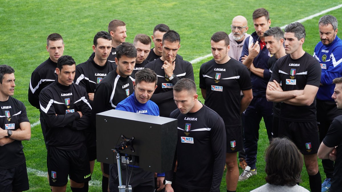 AIA_it's tweet photo. A #Coverciano una giornata di Training #VAR per #arbitri e assistenti della @LegaProOfficial . "Le parole chiave sono decisione, collaborazione e timing” ha detto Gianluca Rocchi. Leggi la news: https://t.co/3iOTt17VFs #AIA #calcio #sport https://t.co/tLUyIT78aF