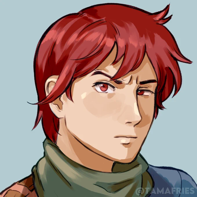 Redd from Shadow Dragon, raising an eyebrow like The Rock. Thanks! #FireEmblem 