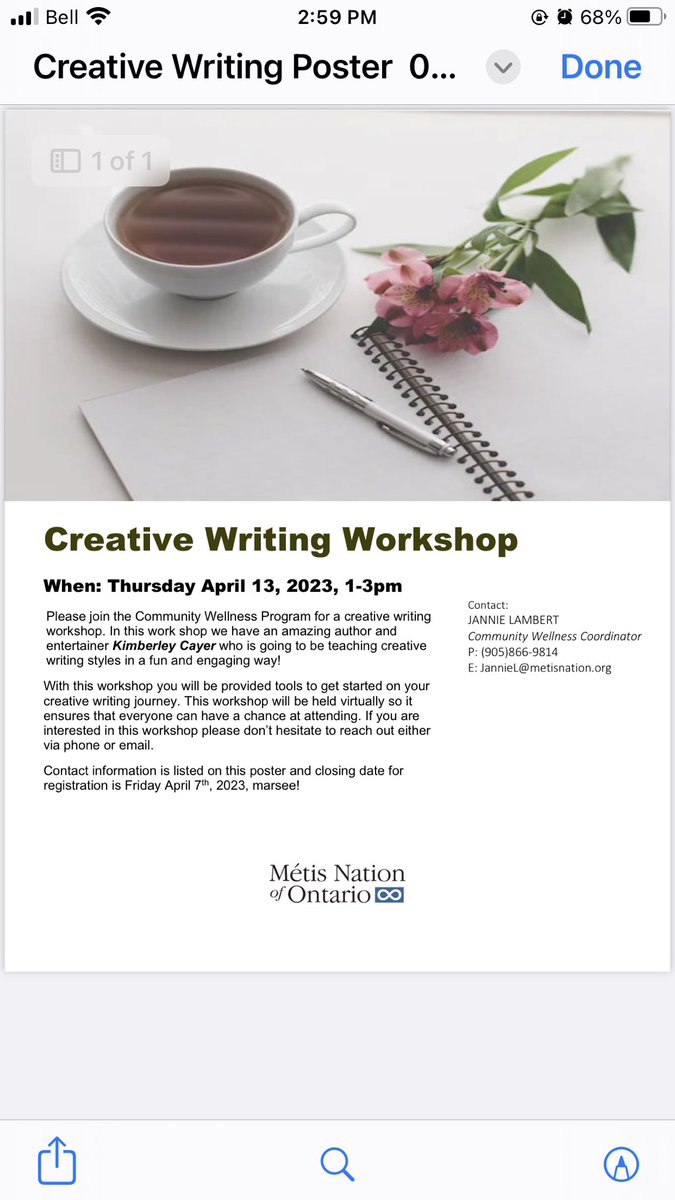 Free #creativewriting  class coming up!  On zoom and welcome to everyone!  Taught by Kim Cayer, author of #KittyCasino and other novels. If she teaches like she writes, this should be #interesting ….  Thanks to #MetisNation of Ontario for the opportunity.