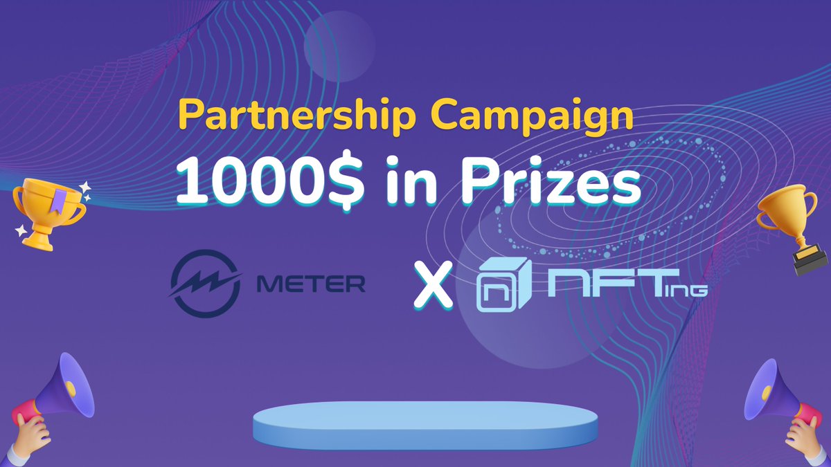 NFTing_Official's tweet photo. 🥳Deployment Celebration!

@Meter_IO and #NFTing are partnering to launch this first cooperation of our Ready Pioneer One Campaign!

Let's celebrate the deployment of the platform on this new amazing blockchain!🧊

🌟Gleam link: https://t.co/qGsB32FGCF

#NFTGiveaways #NFTs #Meter https://t.co/dEcMiFA7tQ
