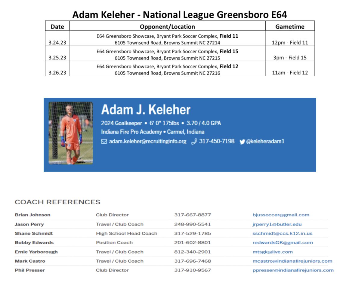 Adam Keleher (@keleheradam1) on Twitter photo E64 National League Tournament Friday through Sunday! Come watch me play. <a href="/WakeMSoccer/">Wake Forest Men's Soccer</a> <a href="/HighPointSports/">High Point Panthers</a> <a href="/UNCmenssoccer/">UNC Men's Soccer</a> <a href="/DukeMSOC/">Duke Men's Soccer</a> E64 National League Tournament Friday through Sunday! Come watch me play. <a href="/WakeMSoccer/">Wake Forest Men's Soccer</a> <a href="/HighPointSports/">High Point Panthers</a> <a href="/UNCmenssoccer/">UNC Men's Soccer</a> <a href="/DukeMSOC/">Duke Men's Soccer</a>