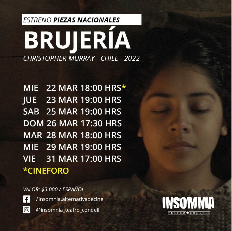 vlpoinfo's tweet photo. Insomnia - Teatro Condell presenta "Brujería"

 🎞️Christopher Murray presenta Brujería, una película basada en hechos reales que se remonta en Chiloé a finales del siglo XIX.

🔗https://t.co/mNk0q9iekU

#ValpoEspectacular #insomnia #teatrocondell #brujeria #pelicula #vlpo https://t.co/Rc1nzbXZLR