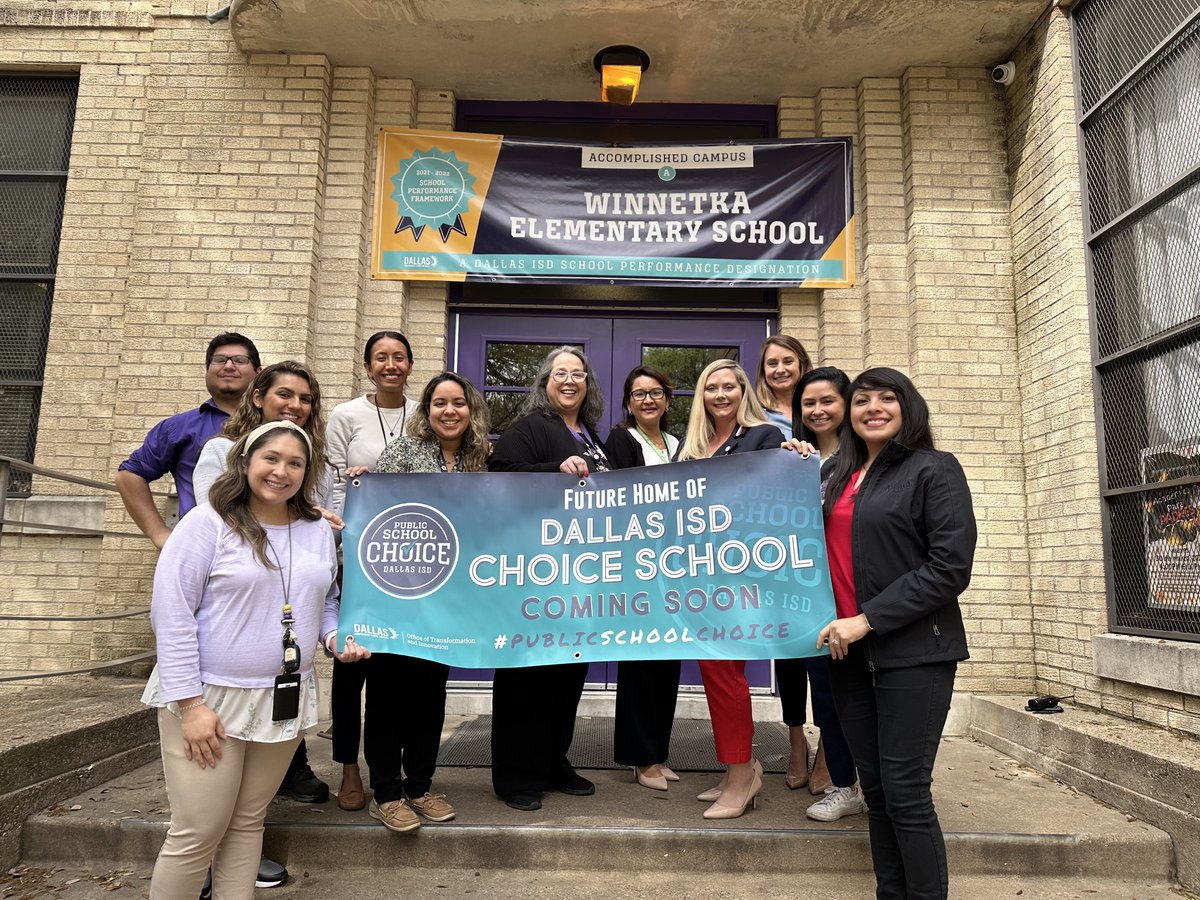 TransformDISD's tweet photo. Congratulations to @WinnetkaDISD and Sura M Perez for being selected as Choice School for Music Integration @dallasschools @DrBrianLusk @AngieGaylord  @MRamirezDISD   @Beverly_A_Lusk  #publicschoolchoice  #transformDallas https://t.co/K6ve5ba7gl