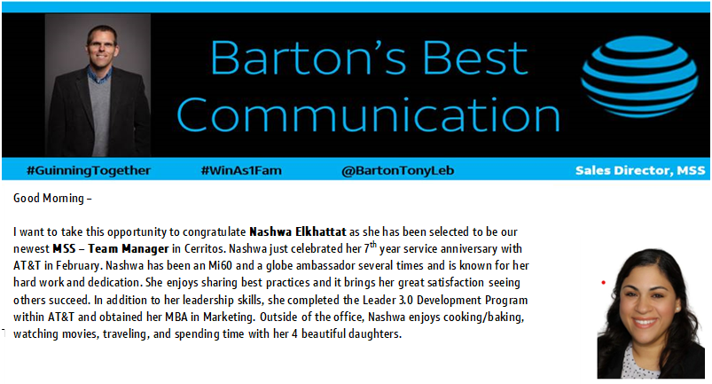 Candace Marrs (@candace_m77) on Twitter photo I want to take a moment and congratulate our newest addition to the Cerritos leadership Team <a href="/NashwaMSS/">Nashwa</a> . We are so excited for you to join us, and I know you will do great things! <a href="/BartonTonyLeb/">Tony Barton</a>  <a href="/LatricebMSS/">Latrice Cerritos MSS</a> <a href="/guinn_zack/">Zack G</a> <a href="/TheGoodLifeKev/">Kevin McDorman</a> #guinningtogether #winAs1Fam I want to take a moment and congratulate our newest addition to the Cerritos leadership Team <a href="/NashwaMSS/">Nashwa</a> . We are so excited for you to join us, and I know you will do great things! <a href="/BartonTonyLeb/">Tony Barton</a>  <a href="/LatricebMSS/">Latrice Cerritos MSS</a> <a href="/guinn_zack/">Zack G</a> <a href="/TheGoodLifeKev/">Kevin McDorman</a> #guinningtogether #winAs1Fam