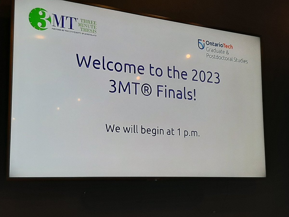 Proud to be judging at today's 3 Minute Thesis <a href="/ontariotech_u/">Ontario Tech University</a>    #graduatestudies