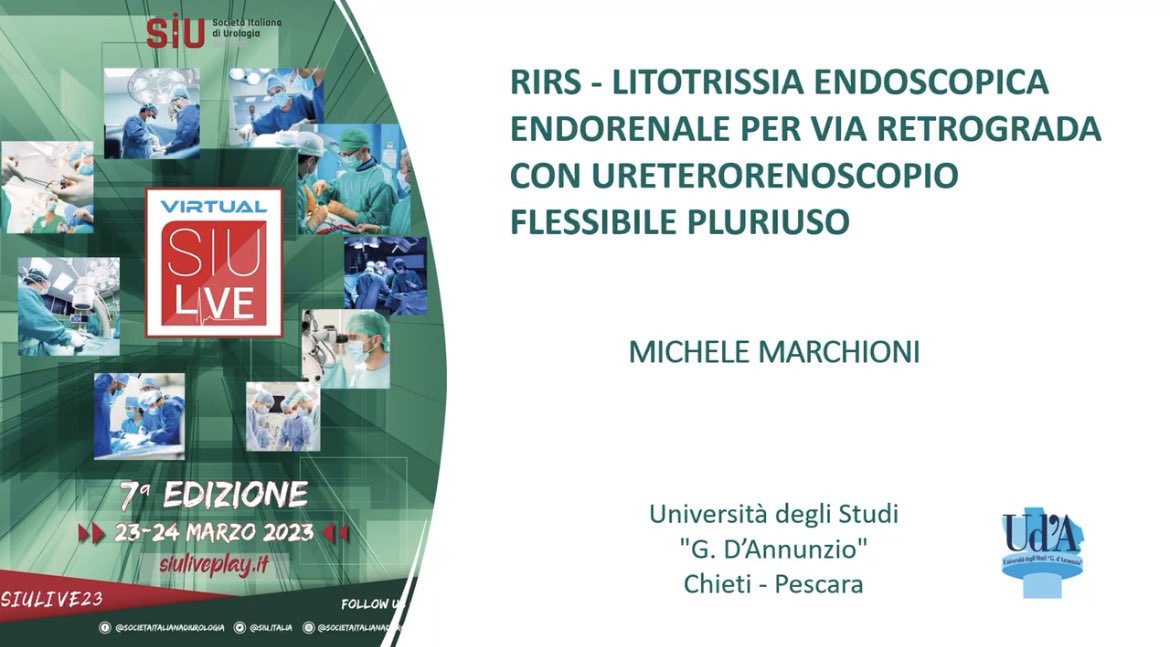 marchionimic's tweet photo. Oggi una bellissima esperienza, grazie a #SIULIVE2023 ho potuto presentare un intervento di RIRS. Una grande occasione di confronto con colleghi esperti. Grazie @MicheleTalso @frasor86 ed a tutto il comitato scientifico @SIU_Italia per l’invito. @asl2abruzzo @univUda https://t.co/2tOaedTGUJ