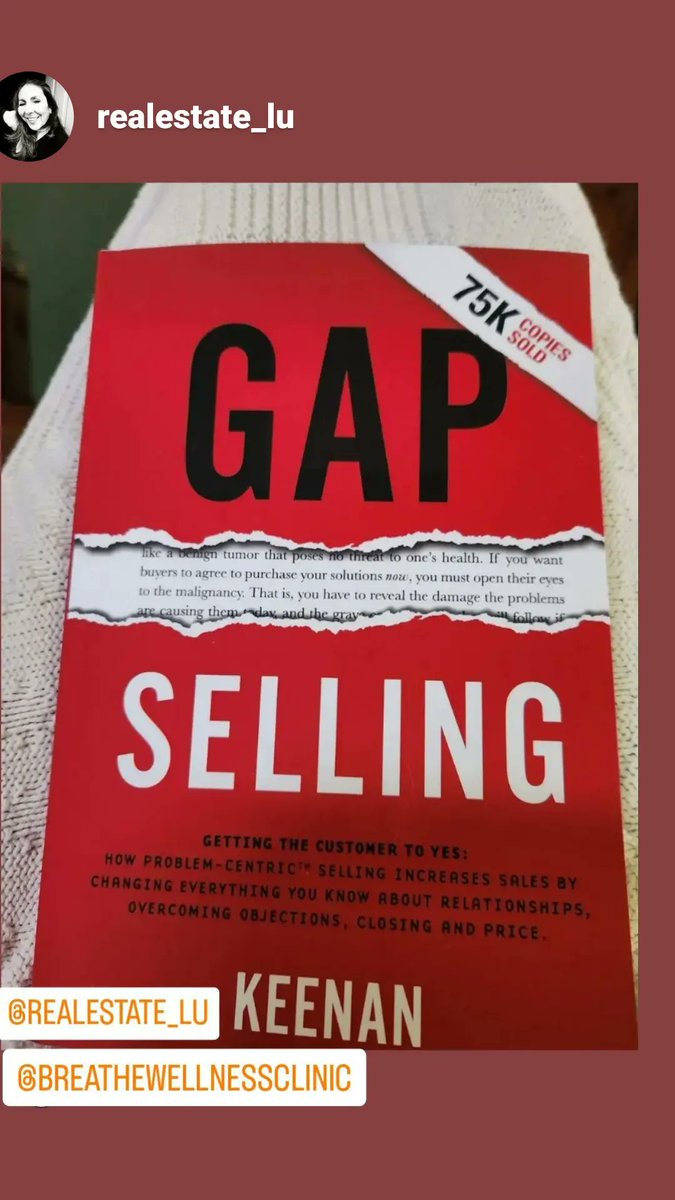 My new read while I recover.  I've been in sales most of my life.  Guess what? It never matters how long you do something. You're  ever too old to keep learning. <a href="/keenan/">Keenan</a>