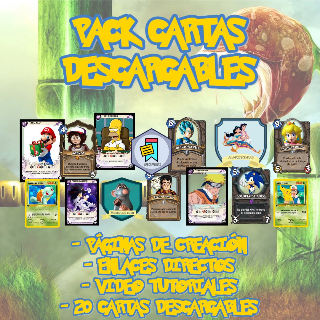 Os comparto un recurso con 20 cartas descargables y, además, 4 páginas de creación con sus respectivos video tutoriales, para que, en 1 minuto y, de manera muy sencilla, crees las tuyas propias! ¡Espero que te sirva! Deseando ver las tuyas… linktr.ee/guille_buedo
