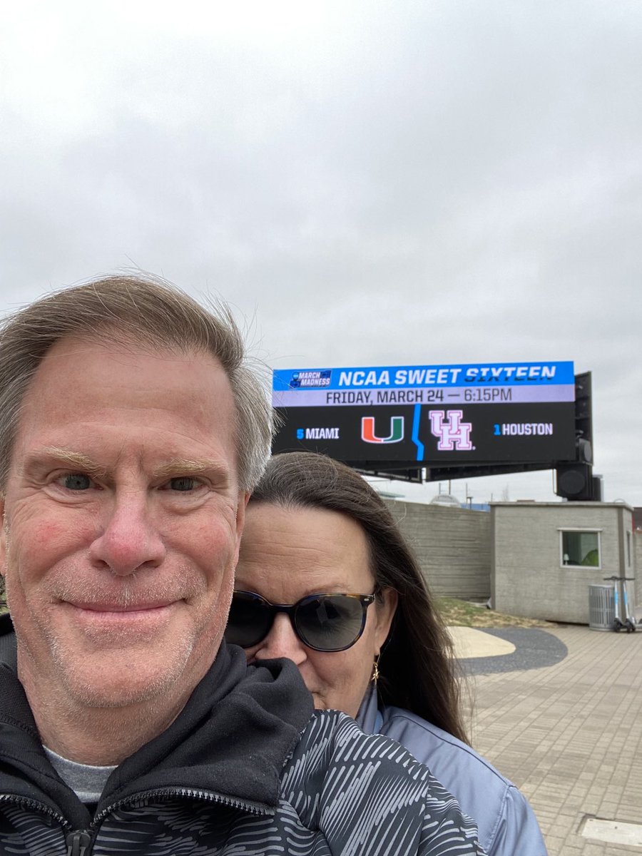 canesvoice's tweet image. We’re in KC with ⁦@MrsCanesVoice⁩ ready for the Sweet 16. Go Canes!