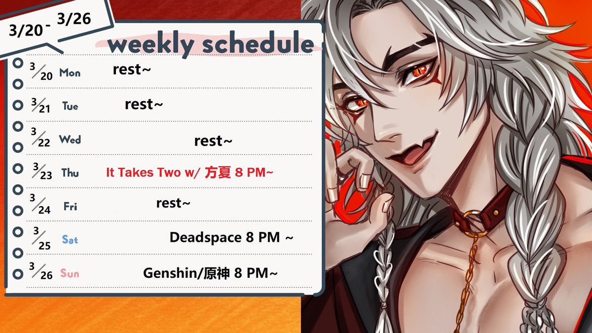 rev_midnighto's tweet photo. UPDATE:
Will not be streaming today (Friday) and will be resting.
Sorry for the short notice!
I also just realized that maybe 2 days of #GenshinImpact might be too ambitious.
FanArt: #RevMidnightArt
LiveTag: #RevMidnightLive
FanName: #TenBoos
NSFW: #RevAfterMidnight https://t.co/bClRI6nXD3