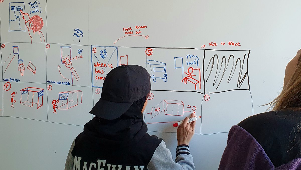 MacEwanDesign's tweet image. 🚍 Design Students x ETS 🎓🌟
DESN445 Interaction Design III students are collaborating with ETS to boost ridership! 🚆 They are busy at work: user testing, storyboarding &amp;amp; prototyping 🛠️🎨 See their work-in-progress! 🚀 #DesignStudents #ETS #SustainableCommute #WorkInProgress