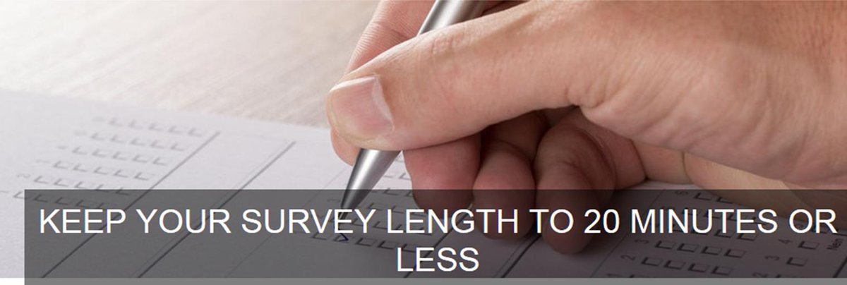 We made it a standard practice to rarely exceed a 20-minute LOS for on-line survey in #MarketingResearch Do you agree? 'Like' for yes, 'Curious' for no and tell us more about your perspective! hubs.ly/Q01ztRjL0 #QuantitativeResearch