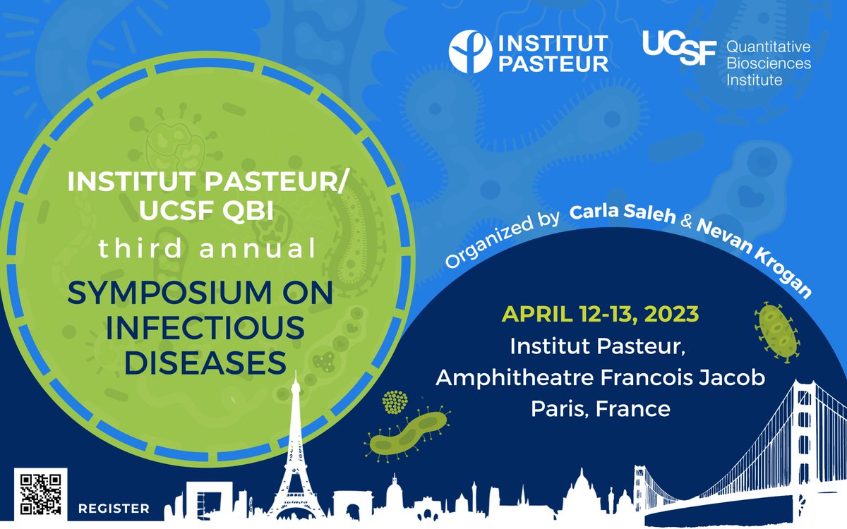 QBI_UCSF's tweet photo. In 3 weeks, the @institutpasteur and QBI @UCSF will host the "Institut Pasteur/UCSF QBI Third Annual Symposium on Infectious Diseases" in Paris with a fantastic lineup of scientists ready to say “oui” to #collaboration. 

View more and register! 
https://t.co/eUhUDIW2RM https://t.co/8fbue28pLh