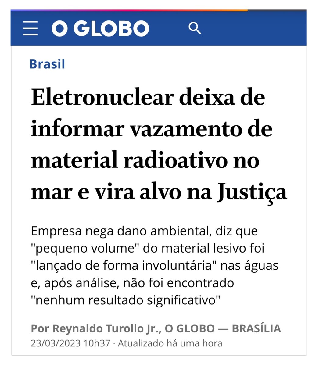 lazarorosa25's tweet photo. Rapaz... Desgoverno Bolsonaro não informou um vazamento de material radioativo no mar. Detalhe: o vazamento aconteceu durante o período eleitoral. https://t.co/4JJM664sgE