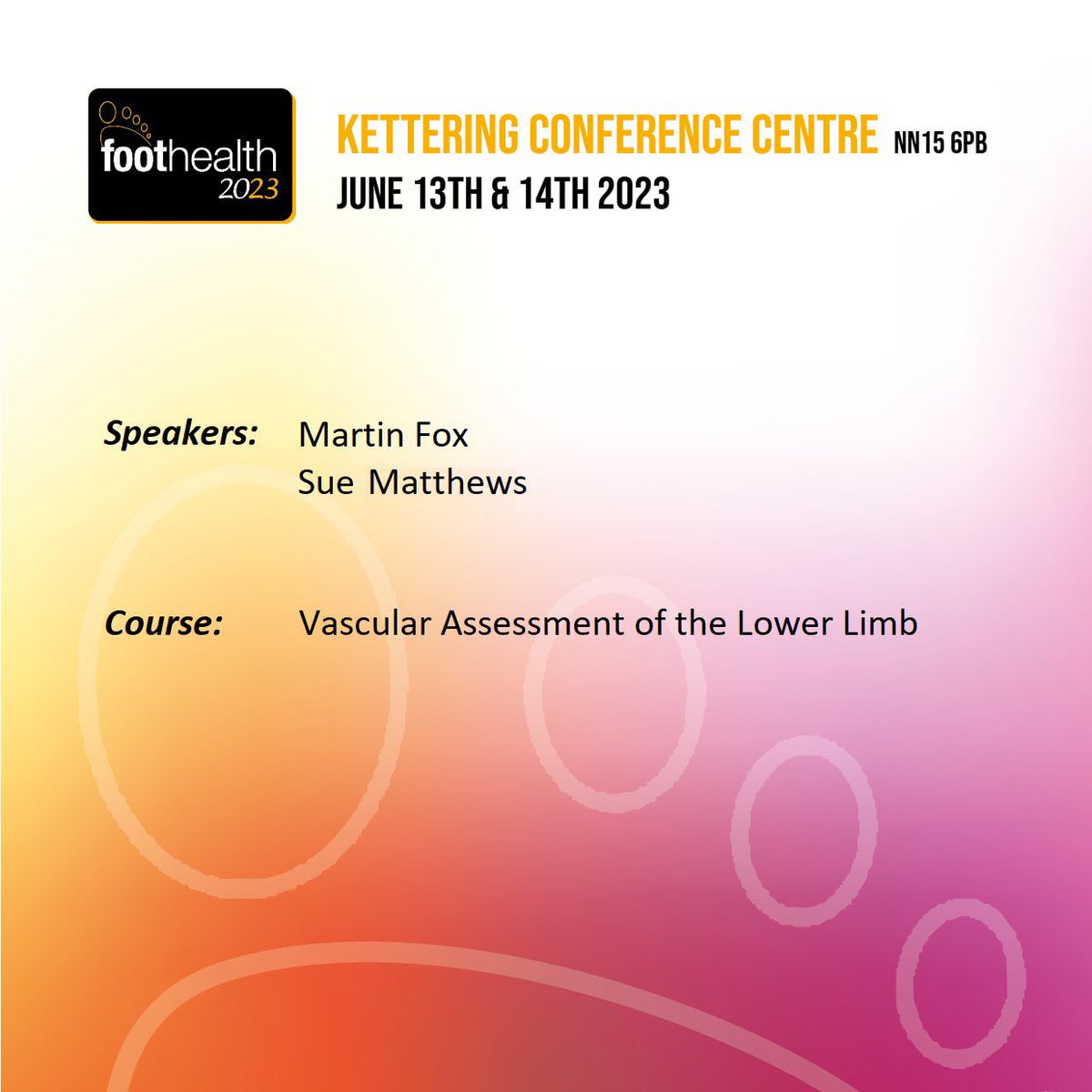 FoothealthC's tweet photo. 🤩 Our Vascular Update course with @Martinfox2000 and @suematpad is now SOLD OUT!!! Yet there are other CPD courses available and many interesting lectures on the #Foothealth Conference 2023.

Check the programme and book on https://t.co/yF7BGpc2cN https://t.co/HTuE76Vv53