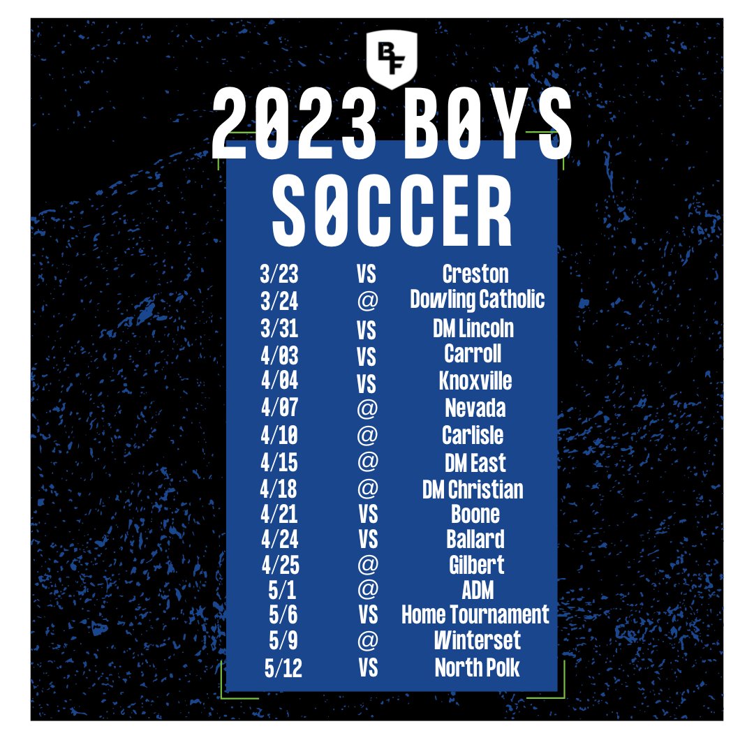 BluejayDigital's tweet photo. Boys soccer kicks off their season tonight with a scrimmage vs Creston.  Check out their schedule ⬇️ https://t.co/Gwb6rfMEnM