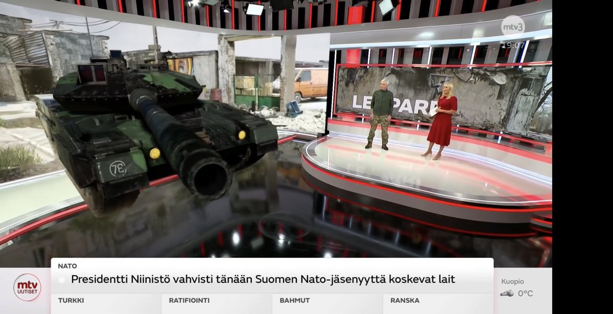 Kun Maikkarin uutisissa puhutaan Leopard 2 -taistelupanssarivaunuista, ajetaan sellainen studioon! (AR-tekniikka auttoi) #MTVUutiset