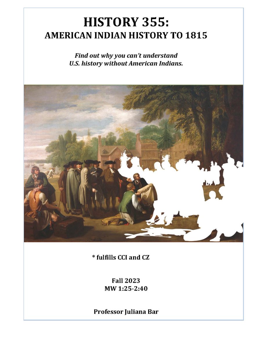 DukeHistoryDept's tweet photo. Coming this Fall: HIST 355, American Indian History to 1815. Juliana Barr is a co-editor of "Why You Can't Teach United States History without American Indians." (@UNC_Press)
#registerhumanities #considerthis
@DukeTrinity
@DukeAdvising
@VPUEDuke
@DukeStudents
@BlDvlHumanities https://t.co/JxWhDHdHX9