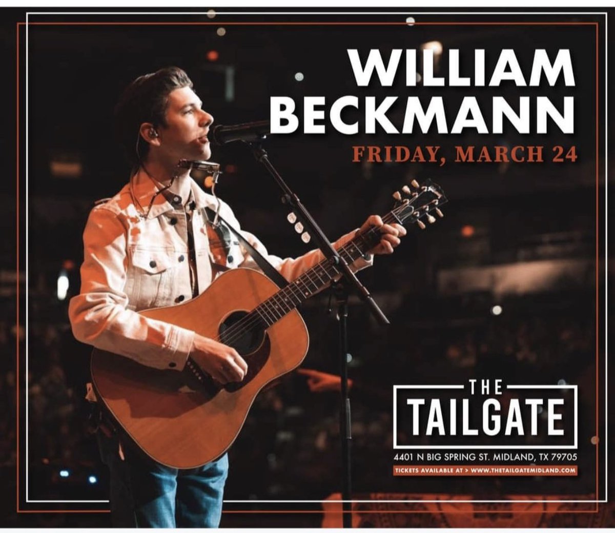 This Friday you can catch <a href="/richotoole/">Rich O'Toole</a> and <a href="/williambeckmann/">William Beckmann</a> at @thetailgatemidlandtx in Midland. Tickets available at trig44ent.com 🎶