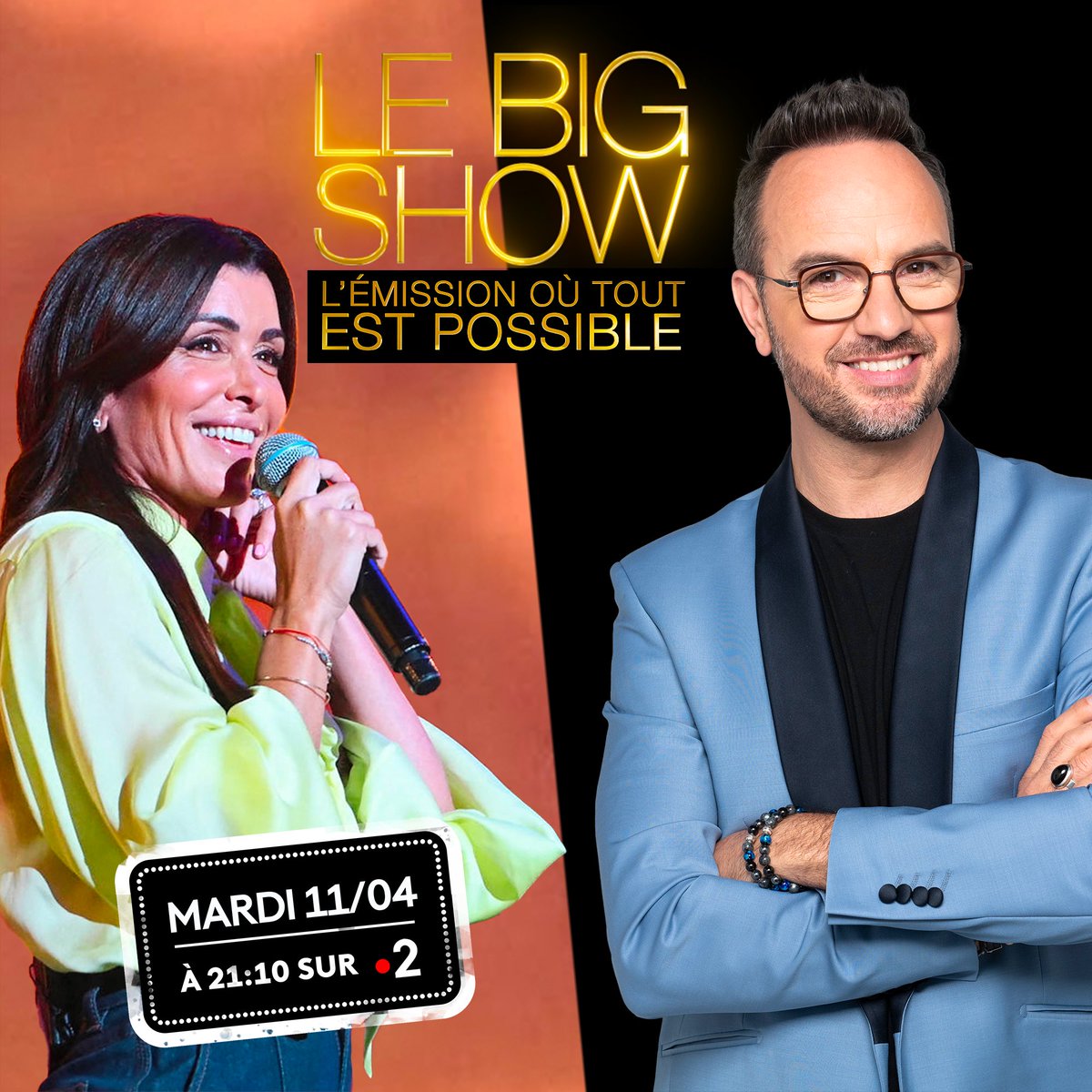 Le Big Show, l'émission où tout est possible revient le mardi 11 avril, sur <a href="/france2/">france2</a> à 21H10, avec <a href="/JarryAtypique/">Jarry</a>, <a href="/JeniferOfficiel/">Jenifer</a> et bien d'autres invités de folie !