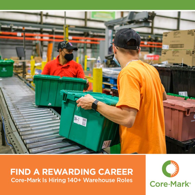 Core-Mark is currently hiring 190+ #Warehouse roles! From roles in stocking to supervisory positions, you can find a rewarding career at a Core-Mark location near you.

Search open roles: bit.ly/3IjYS71