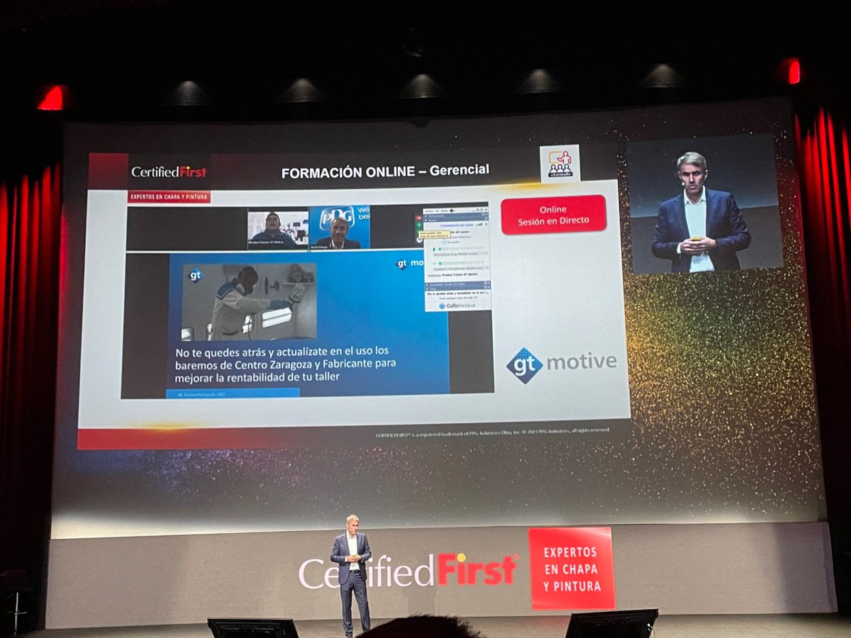 GtMotive's tweet photo. ¡Hola a todos! Hoy estamos en el congreso de @CERTIFIEDF_ES , rodeados de compañeros de la postventa y talleres de colisión. Destacar la excelente labor que realiza CertifiedFirst en la formación y el apoyo a su red de talleres.#gtmotive #certifiedfirst #congreso #talleres https://t.co/HEIJaQfACK