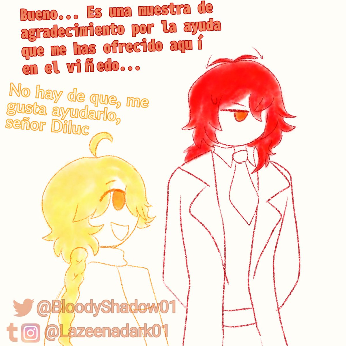 BloodyShadow01's tweet photo. (2/3) No se dibujar anime, y prefiero hacerlo "stickman" que intentar dibujar ese estilo *chilla*

#Genshinlmpact #aether #diluc #dilucaether https://t.co/XFYBXFTdy8