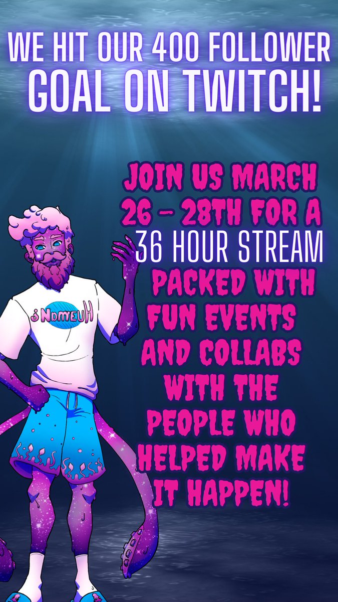 LiquidSquidVT's tweet photo. ALRIGHT PLANNING IS DONE AND READY TO GO! WE ARE GOING TO BE DOING A 36 HOUR STREAM STARTING SUNDAY NIGHT GOING INTO TUESDAY MORNING! COLLAB PARTICIPANTS INFO WILL BE RELEASED SATURDAY NIGHT! https://t.co/GJCB1XeXb8