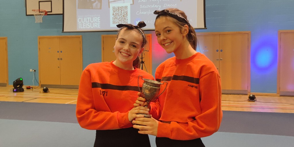 Well done to the winning duo Phoebe and Sophie from <a href="/WoodfarmHigh/">Woodfarm High School</a> 🏆
Congratulations Caitlin and Hollie from <a href="/WilliamwoodHS/">Williamwood HS</a> on second place and Faith and Darcey from <a href="/EastwoodHighERC/">Eastwood High School</a>, who came third 👏
<a href="/ActiveSchoolsER/">Active Schools East Renfrewshire</a>