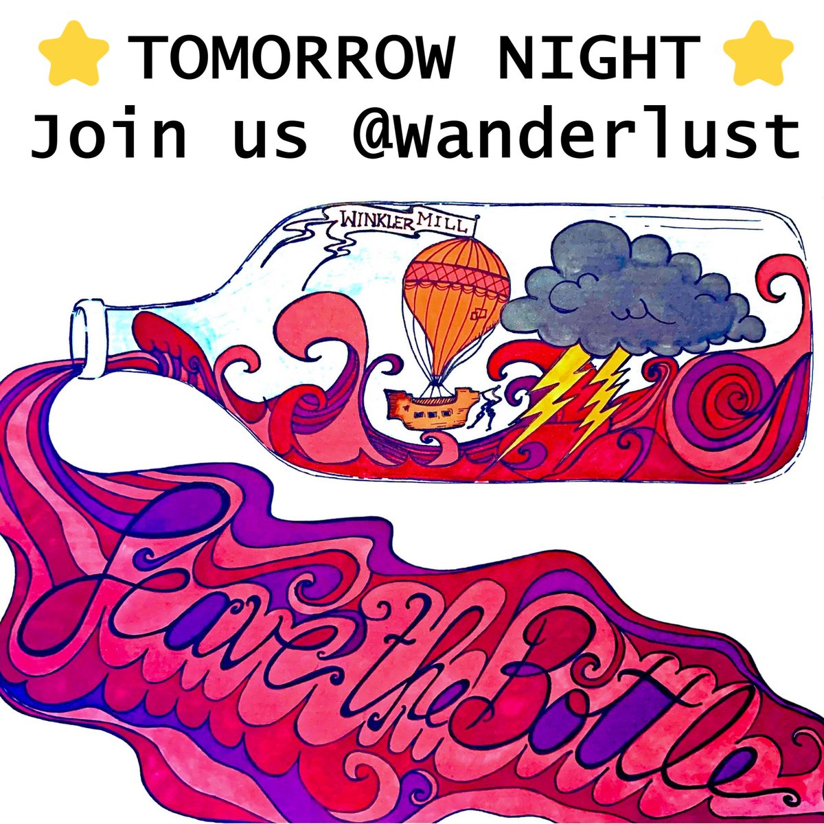 winklermill's tweet photo. Our newest recording drops tomorrow night at Wanderlust Wine Co. Join us for #happyhour 5-7pm and let us buy you a drink 🍷 https://t.co/dy4falEa7r