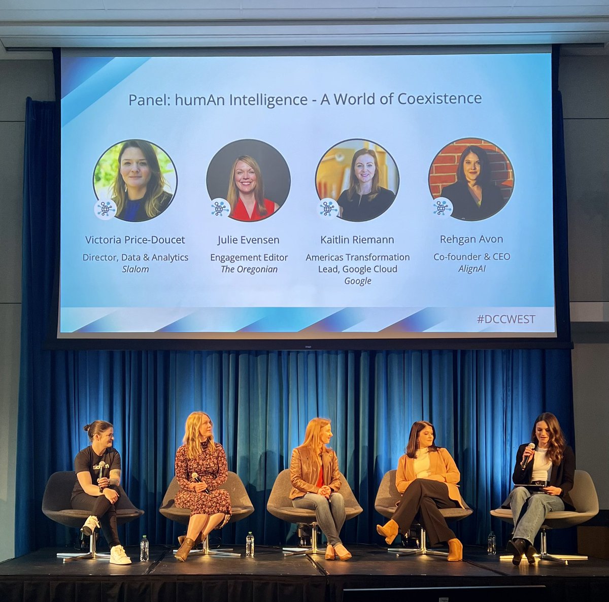 lauren_e_burke's tweet photo. #DCCWest Chair Raquel Kusters kicks off our panel discussion with Victoria Price-Doucet, @RehganAvon, @kaitlin_reimann, and @juliecevensen. https://t.co/2jGKThzANd