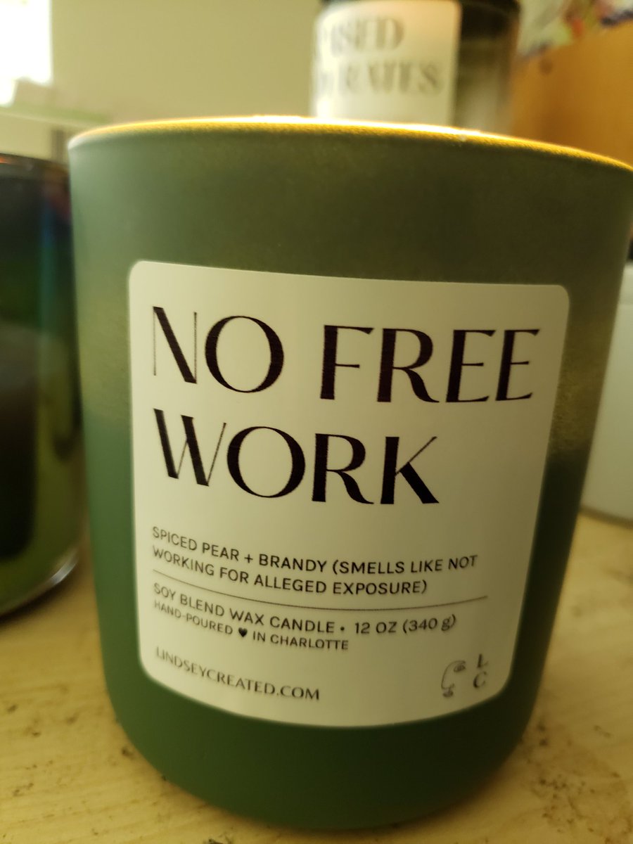 AunteeRik's tweet photo. #ScentOfTheDay #NoFreeWork by @freelancecandle https://t.co/qAZ9caDdwR