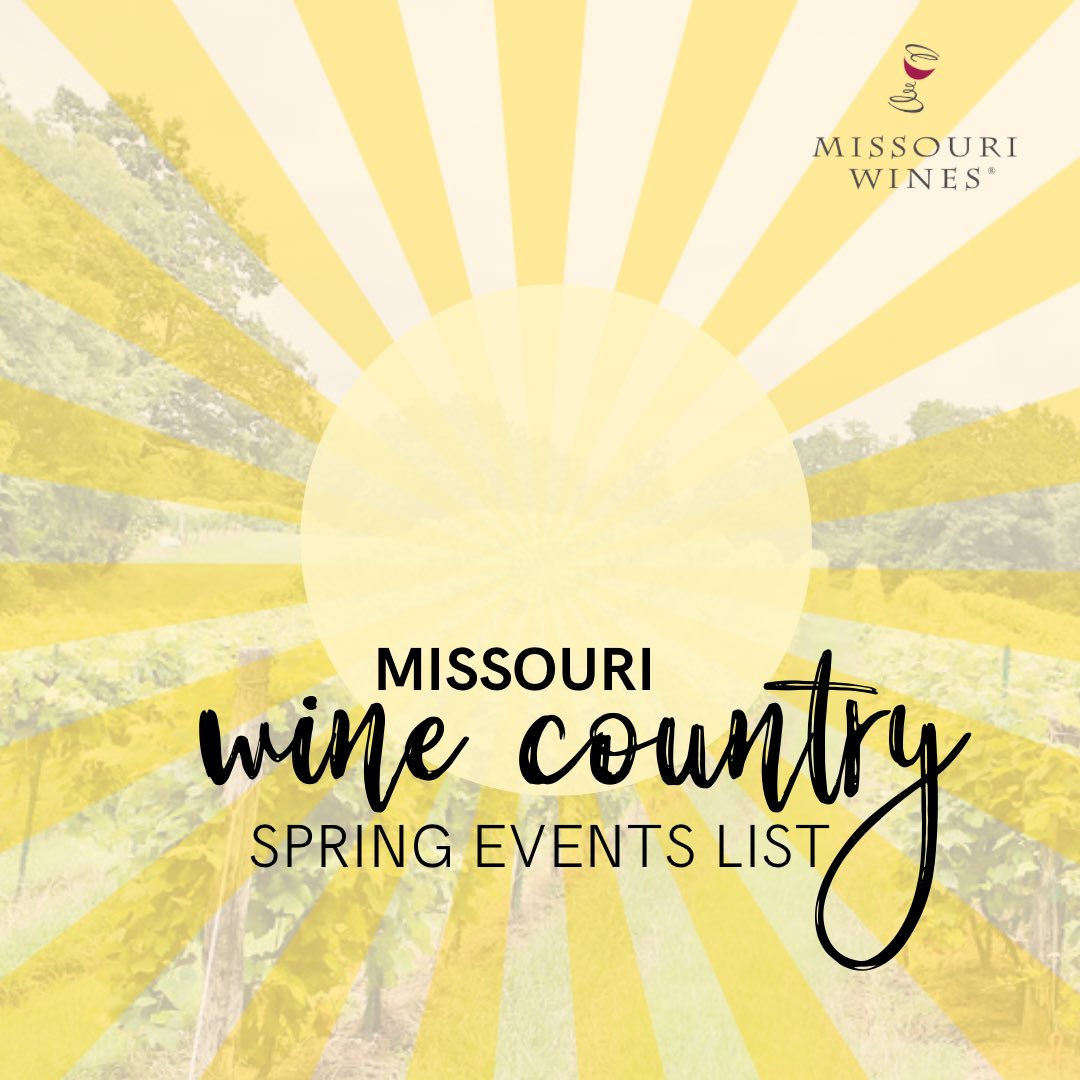 We made a list of spring events 🌞 for you to mark on your 🗓️ calendar in #missouriwine country! Don’t miss out on the fun, sign up today! 
 
🔗missouriwine.org