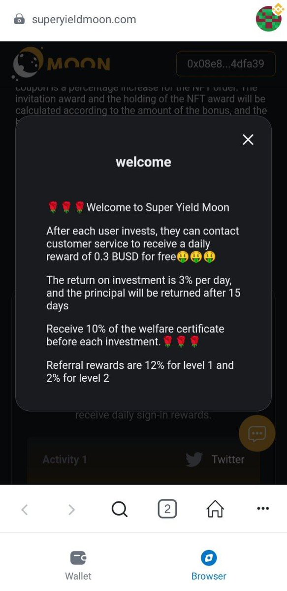 hariben5's tweet photo. I signed up for Super Income Moon and get $0.30 a day for free. Invest earn 3% and get my money back after 15 days. I invite you to make money with me. Official website https://t.co/sDQtNLXDYm https://t.co/WcgkKsWqBO https://t.co/TJhYIQsIIy